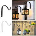 3 4pcs Iron Garden Wall Hook Hanging Plant Bracket Flower Basket Decoration Hanger Hook Shelf Stand Holder Arc For Lantern